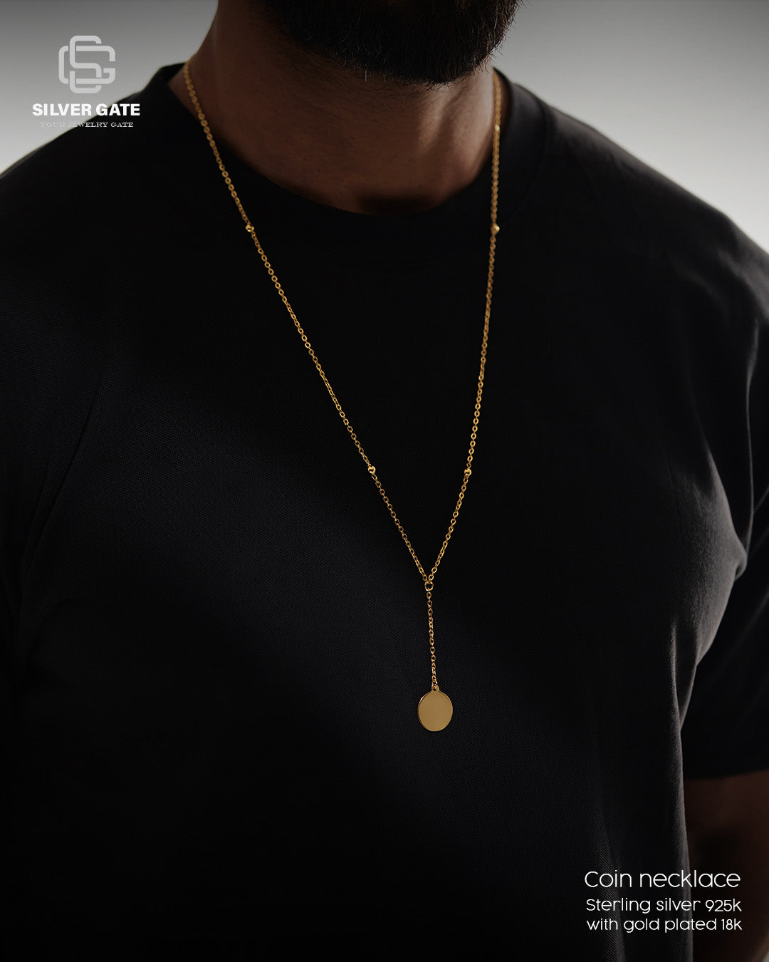 18K Gold Plated Necklace with coin pendant