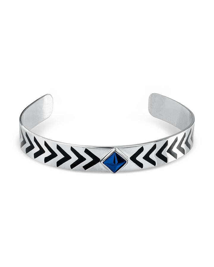 Platinum Plated Modern Geometric Cuff Bracelet