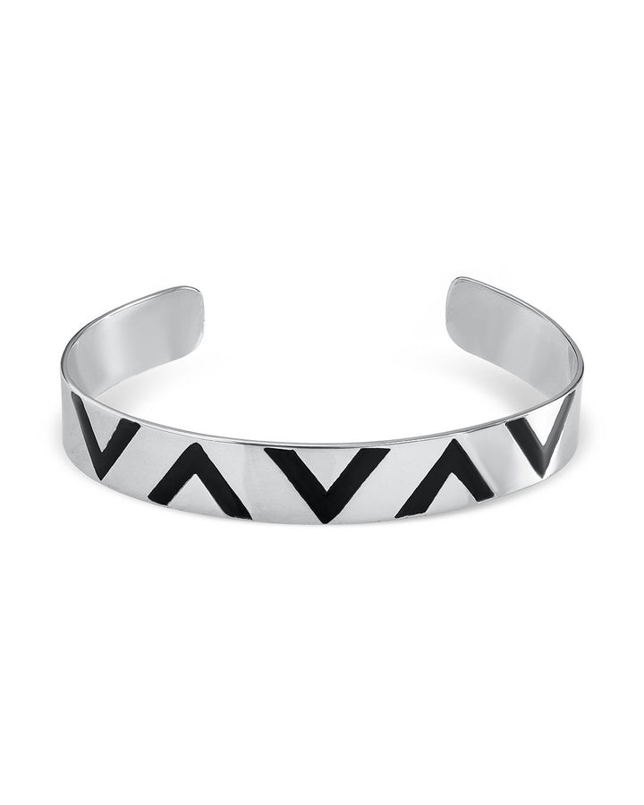 Platinum Plated Chevron Elegance Cuff Bracelet