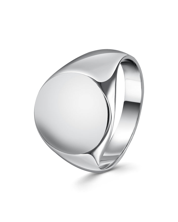 Platinum Plated Dome Signet Ring
