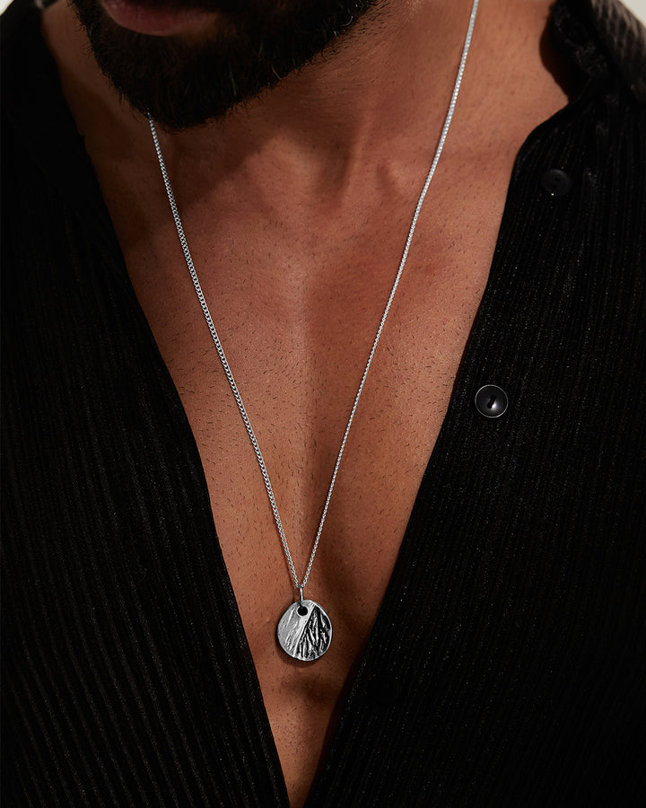 Handmade Textured Disc Pendant Necklace