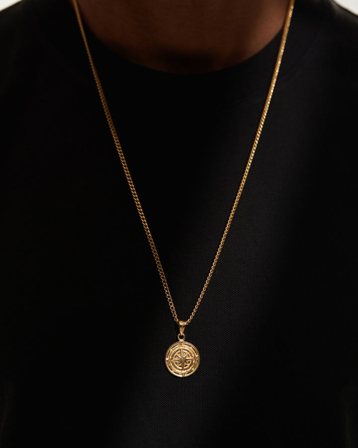 18K Gold Plated Compass Necklace