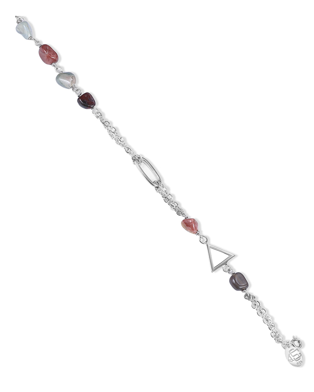 CHARM BRACELET WITH BLUSH GEMSTONES