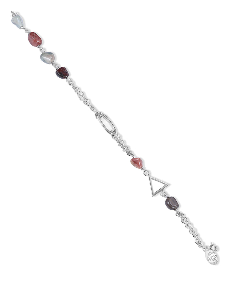 CHARM BRACELET WITH BLUSH GEMSTONES
