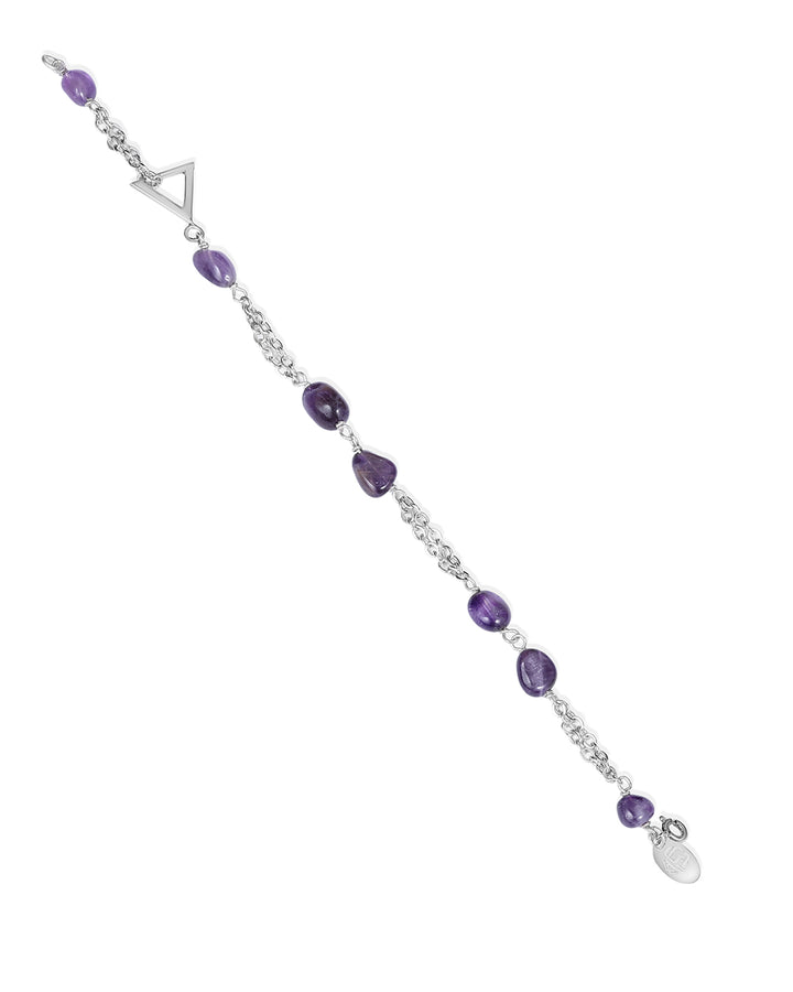 CHARM BRACELET WOTH VIOLET GEMSTONES
