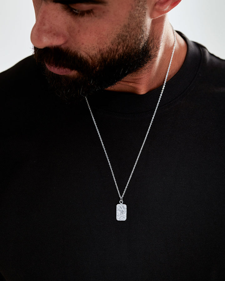 Platinum Plated Eclipse Pendant Necklace