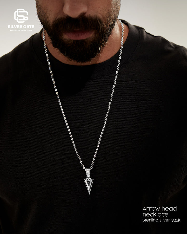Arrowhead Pendant Necklace 925 Sterling Silver